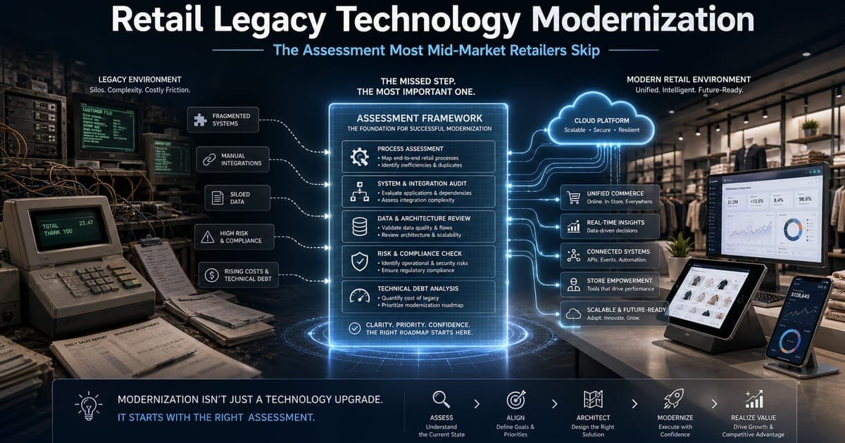 Retail Legacy Technology Modernization: The Assessment Most Mid-Market Retailers Skip