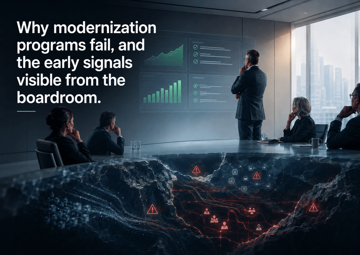 Why modernization programs fail, and the early signals visible from the boardroom